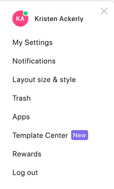 Clickup User Menu