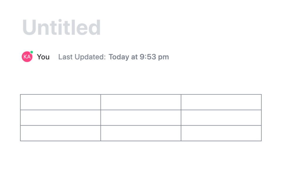 Table grid in Clickup