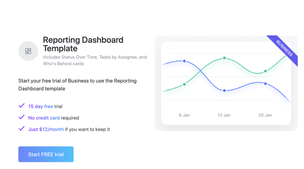 reporting template in clickup